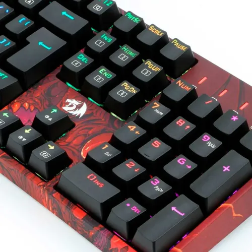 Teclado Óptico Mecânico - Redragon Infernal Dragon Viserion / RGB / Switch Blue