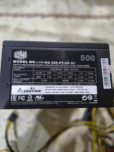 Fonte Cooler Master 500W ATX - Funcionando