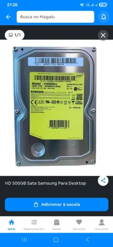 Hd Samsung 500gb sata para desktop