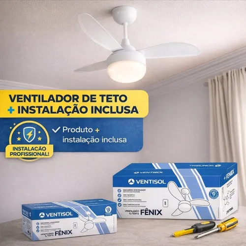 Ventilador de teto + Instalação Inclusa