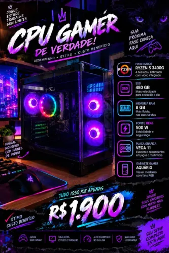 ? CPU GAMER COMPLETA ? R$ 1.900