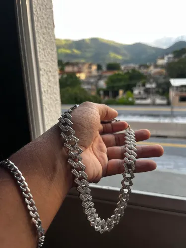 Corrente Cravejada 50cm - Novo - Unissex