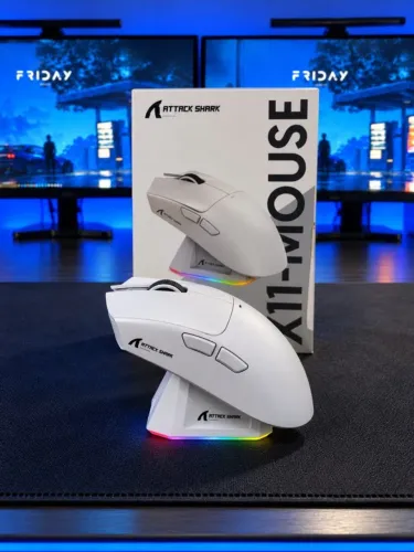 Attack Shark X11 | Mouse Gamer | Sem Fio | RGB | Base de Carregamento | Novo