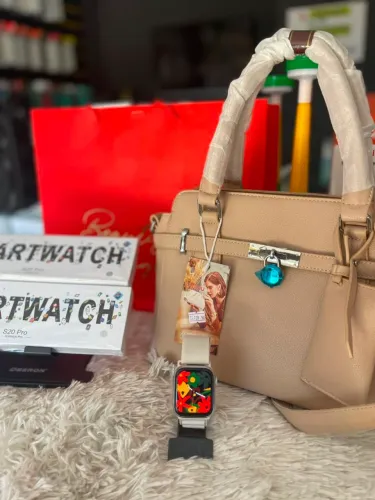 Bolsa feminina com relógio feminino - PROMOÇÃO DIA DOS NAMORADOS