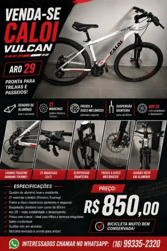 Bicicleta Caloi Vulcan aro 29