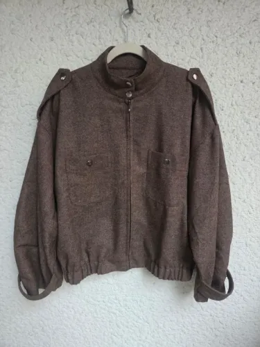 Jaqueta bomber alfaiataria com lã Unique Chic