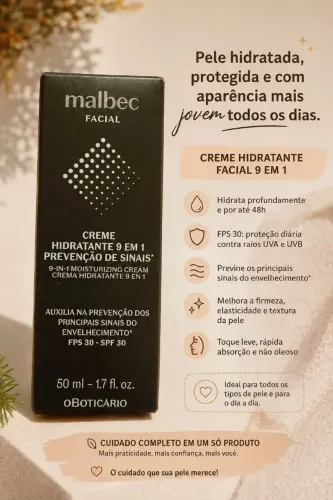 Malbec Facial Creme Hidratante