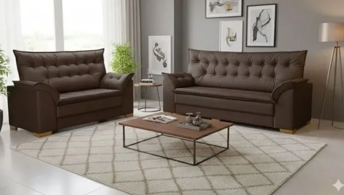Conjunto de Sofás 2 e 3 Lugares - Novo