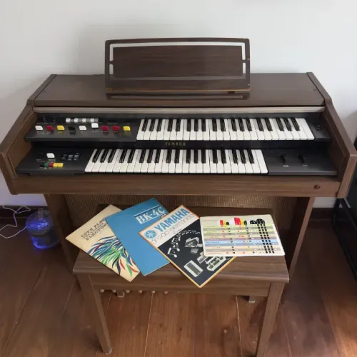 órgão piano Yamaha  bk-4c vintage com banco e manuais originais