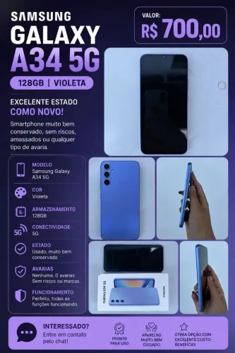 Smartphone Galaxy A34 5G Violeta