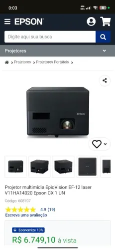 PROJETOR EPSON A LASER