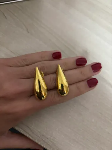 Brinco gota banho ouro 18k