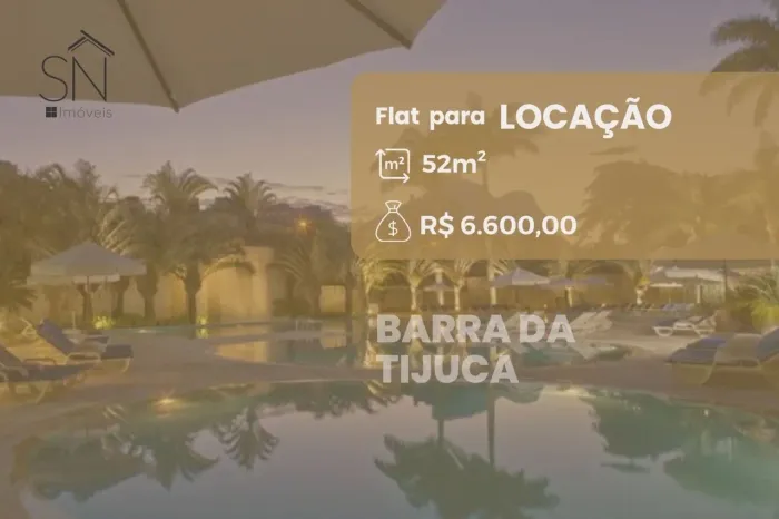 Flat com 1 dormitório para alugar, 52 m² por R$ 12.000,00/mês - Barra da Tijuca - Rio de J