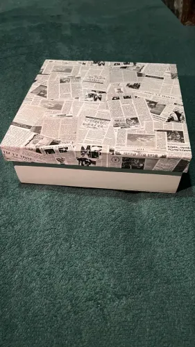 caixa decorativa mdf artesanal jornal
