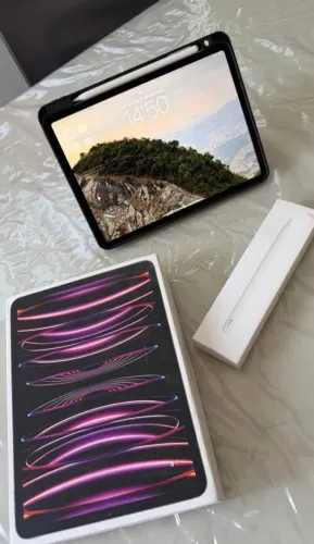 iPad Pro 11- M2 256GB + Apple Pencil 2 + Capa e Caixa