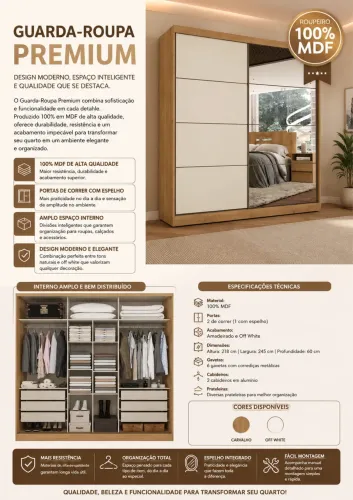 Roupeiro premium 100%MDF
