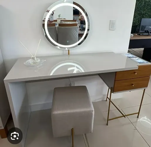 Penteadeira contemporânea Évora com puff