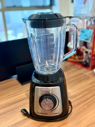 Liquidificador Mondial Turbo Glass L-1400 GI Preto/Inox 1400W com Jarra de Vidro - 220V