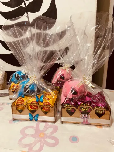 Caixinha personalizada do Stitch e Angel 