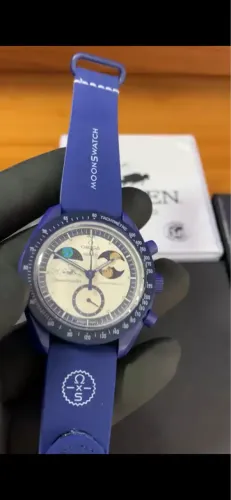 RELOGIO OMEGA AZUL LUA E SOL