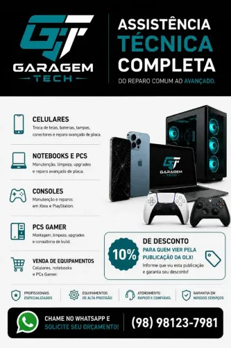 Assistência Técnica Celular, Notebook, PC e Console | Garagem Tech