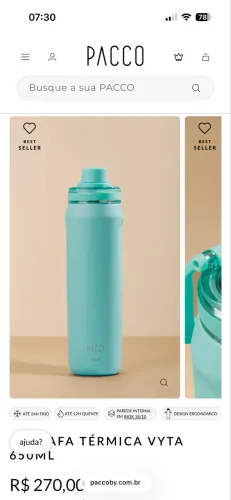 Garrafa Vyta Pacco 650ml + protetor