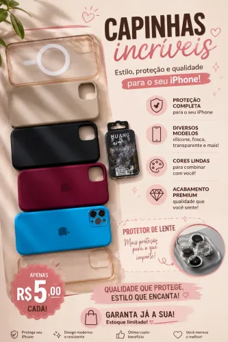 capinha de celular iphone 11 pro max, e protetor de câmera!