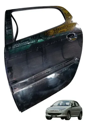 Porta Peugeot 206 2008 Traseira Esquerda Traseira Esquerdo Preto