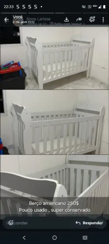 Vendo berço branco colonial vira cama 