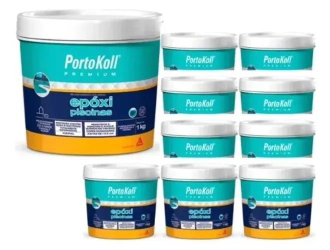 Rejunte epoxi PortoKoll premium branco piscina 11 unidades