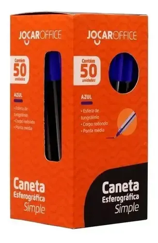 Caneta Esferográfica Simple Caixa C/ 50 Unid. Jocar Office