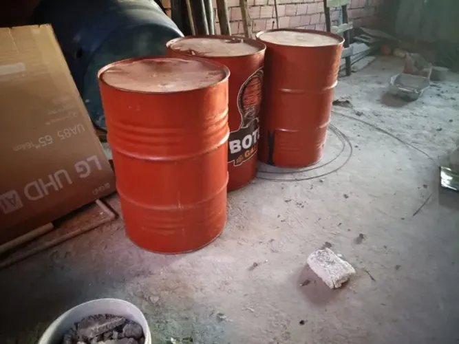 tambores de metal 200l laranja