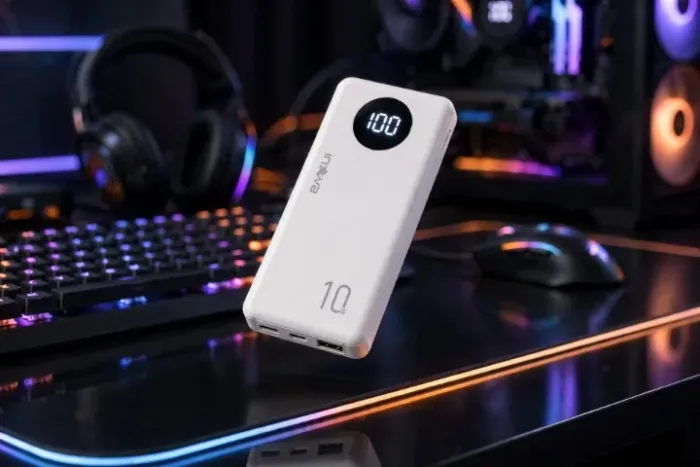 Power Bank Inova 10W Branco Display Bateria USB-C - Novo
