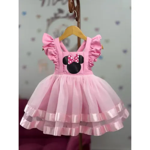 Vestido fantasia Minnie Rosa