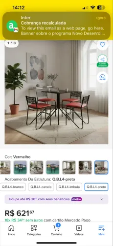 Conjunto de mesas para lanchonete