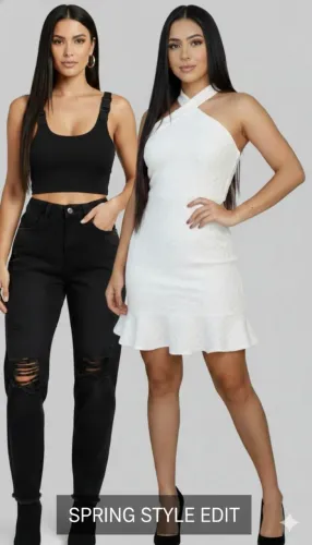 Calca Mom/crooped + vestido Clock house tam P look 2