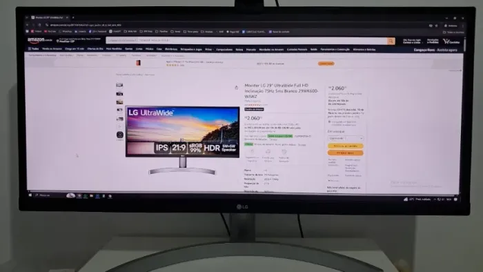 Monitor LG 29 Ultrawide WK600 - Com áudio nativo