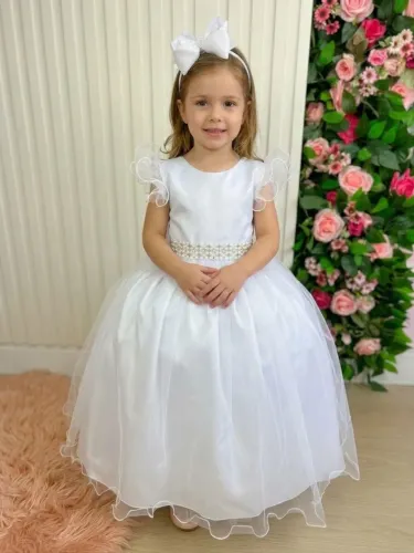 Vestido branco longo infantil 