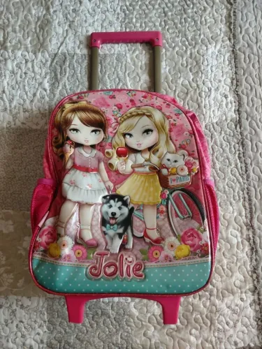 Mochila escolar com lancheira e estojo da personagem Joulie