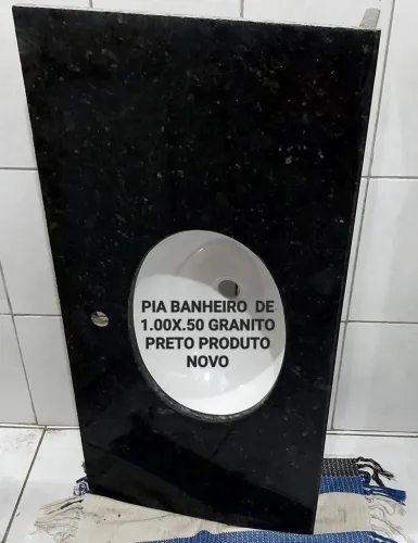 PIA BANHEIRO GRANITO PRETO