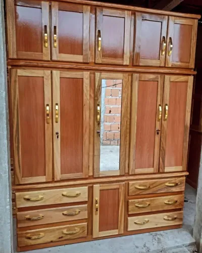 GUARDA ROUPA DE CASAL - COMPLETO COM ESPELHO MADEIRA TIBORANA