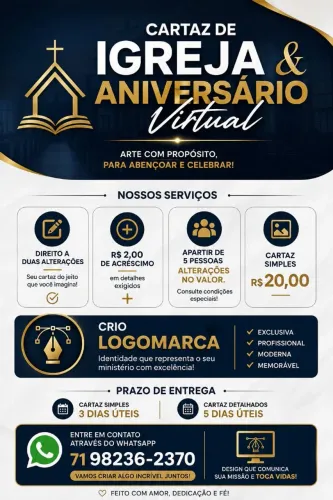 Cartaz para Igreja e Aniversário