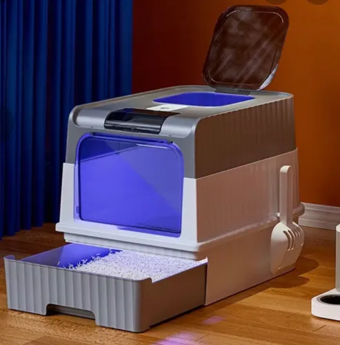 Caixa de areia fechada p/ gato com luz UV + acessórios (NOVO) - 1 unidade