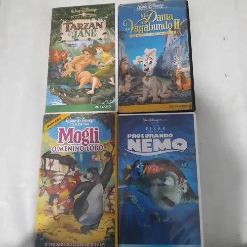 4 desenhos em VHS original dublado Disney (leia descrição)