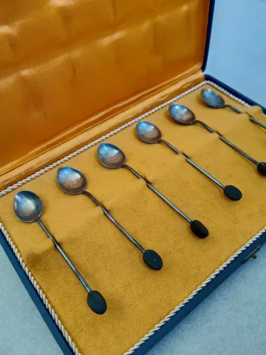 Conjunto de colheres de café em prata Krause