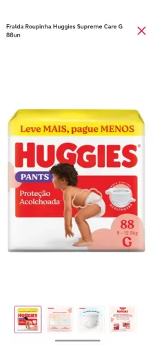 Fralda roupinha Huggies Tam G.
