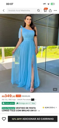 Vestido de festa azul