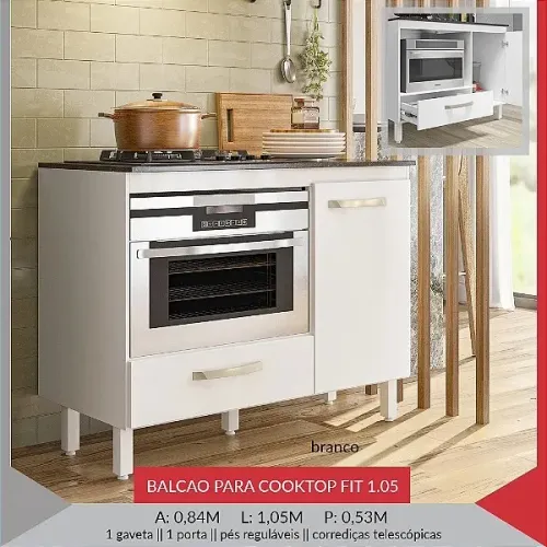 Balcão 105 + Cooktop Itatiaia 5 bcs - Promoção 