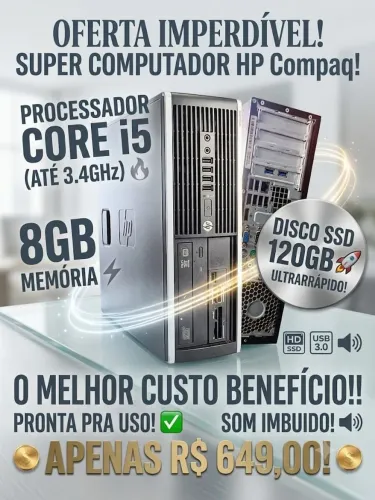 Core i5 2ª geração 3.4Ghz Ssd 120gb