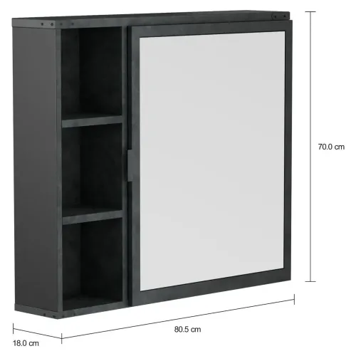 armário de ferro industrial tok stok com espelho 